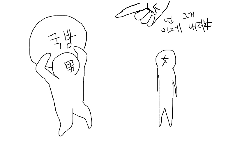 김치년들 군면제에 불키고 달려들길래 대충 만화 끄적여봄